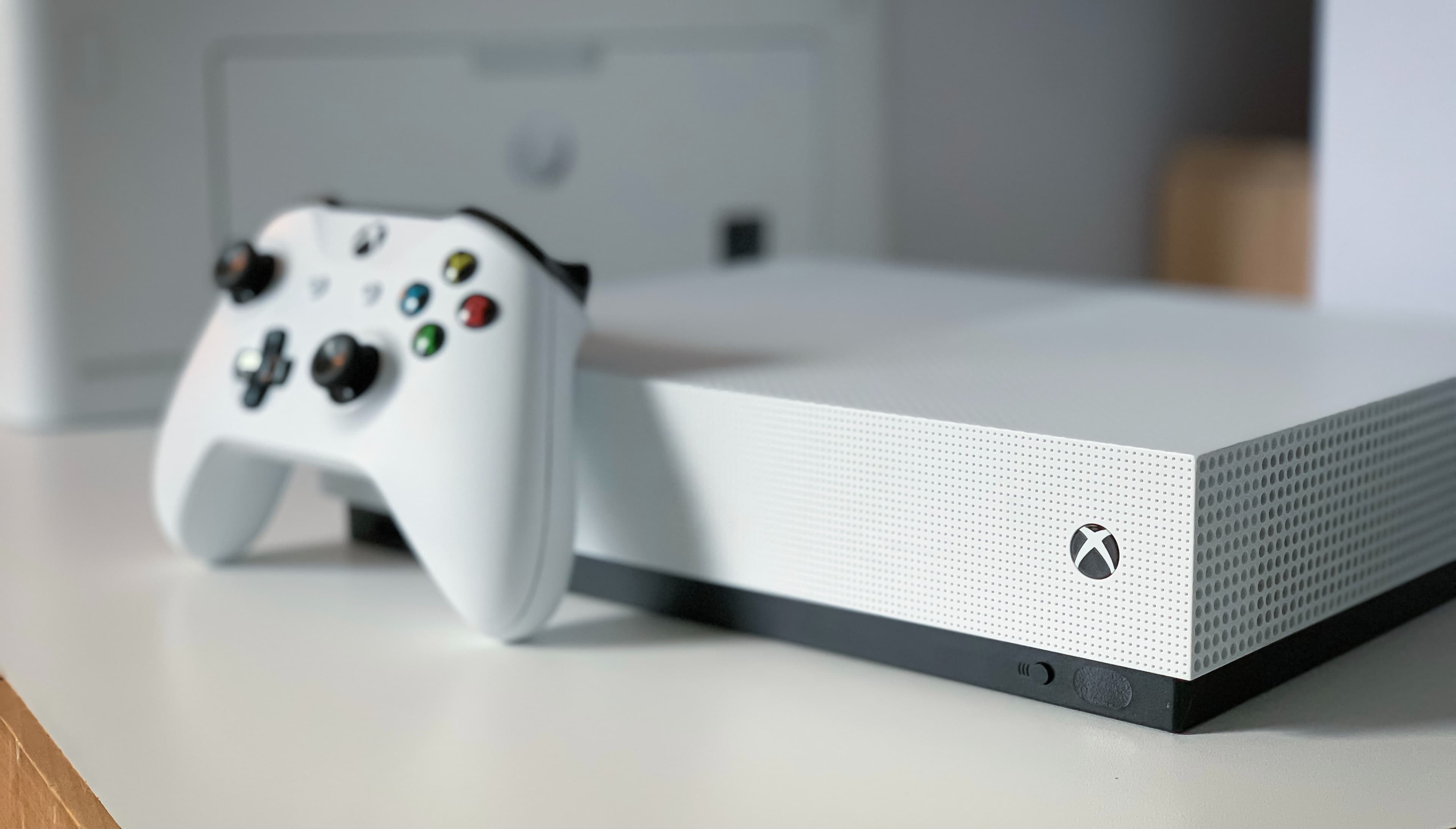 Xbox console with controller