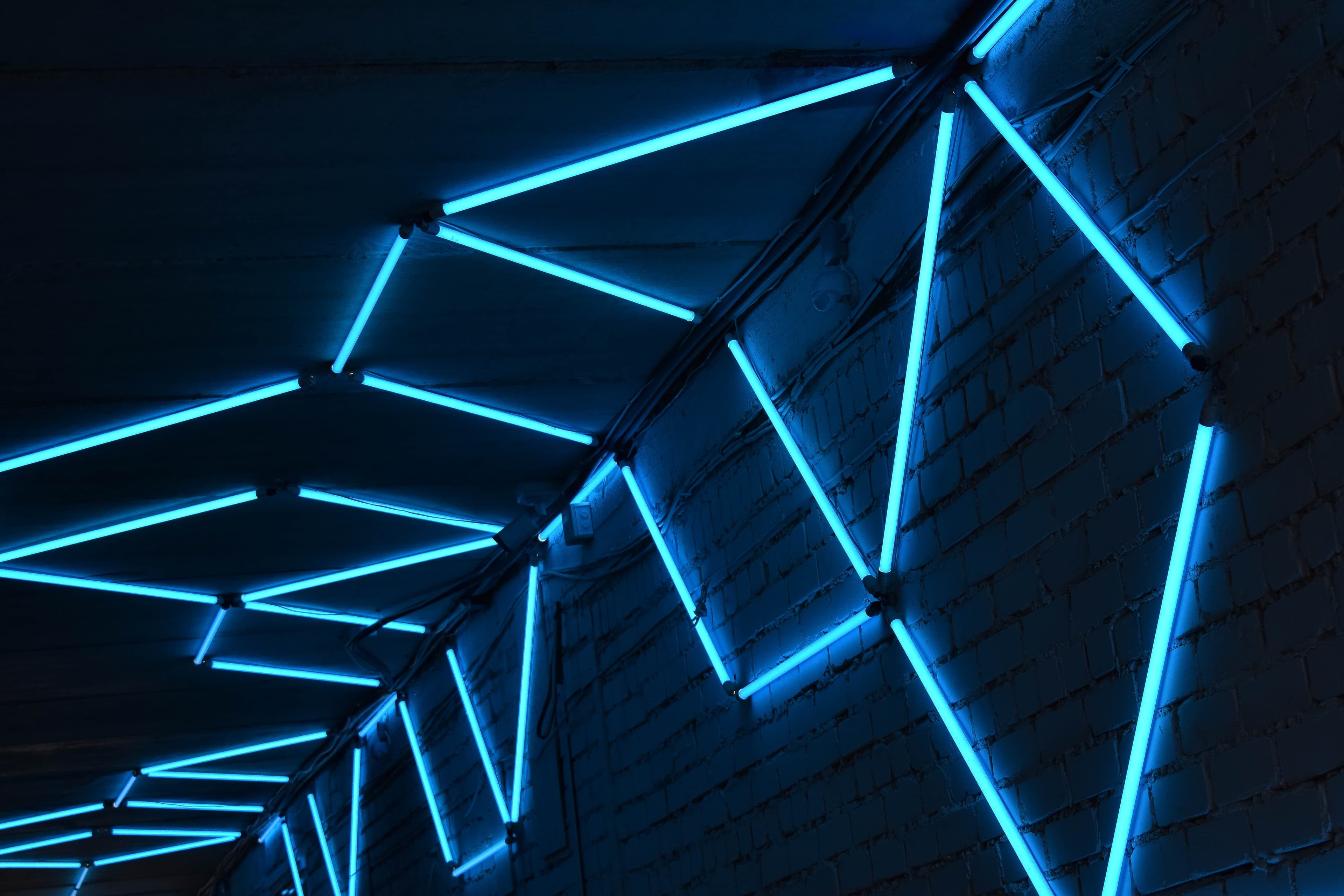 Blue neon sign