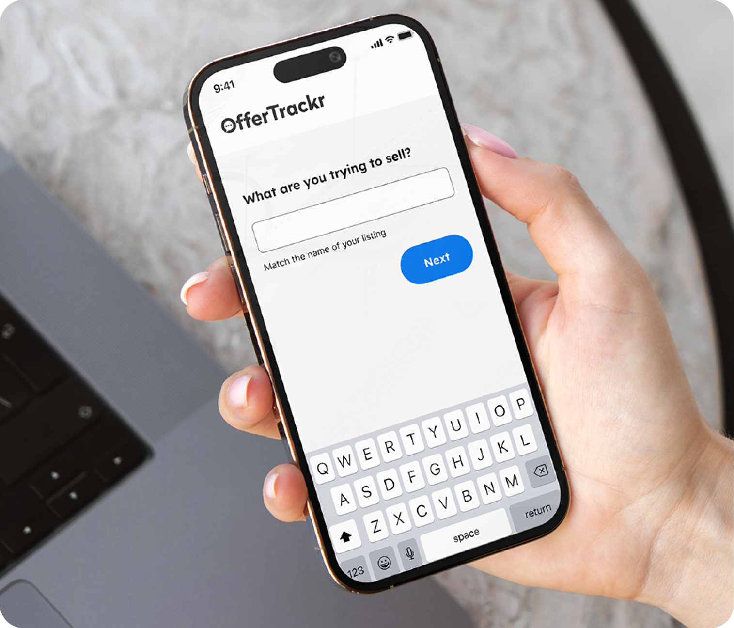 Phone displaying OfferTrackr